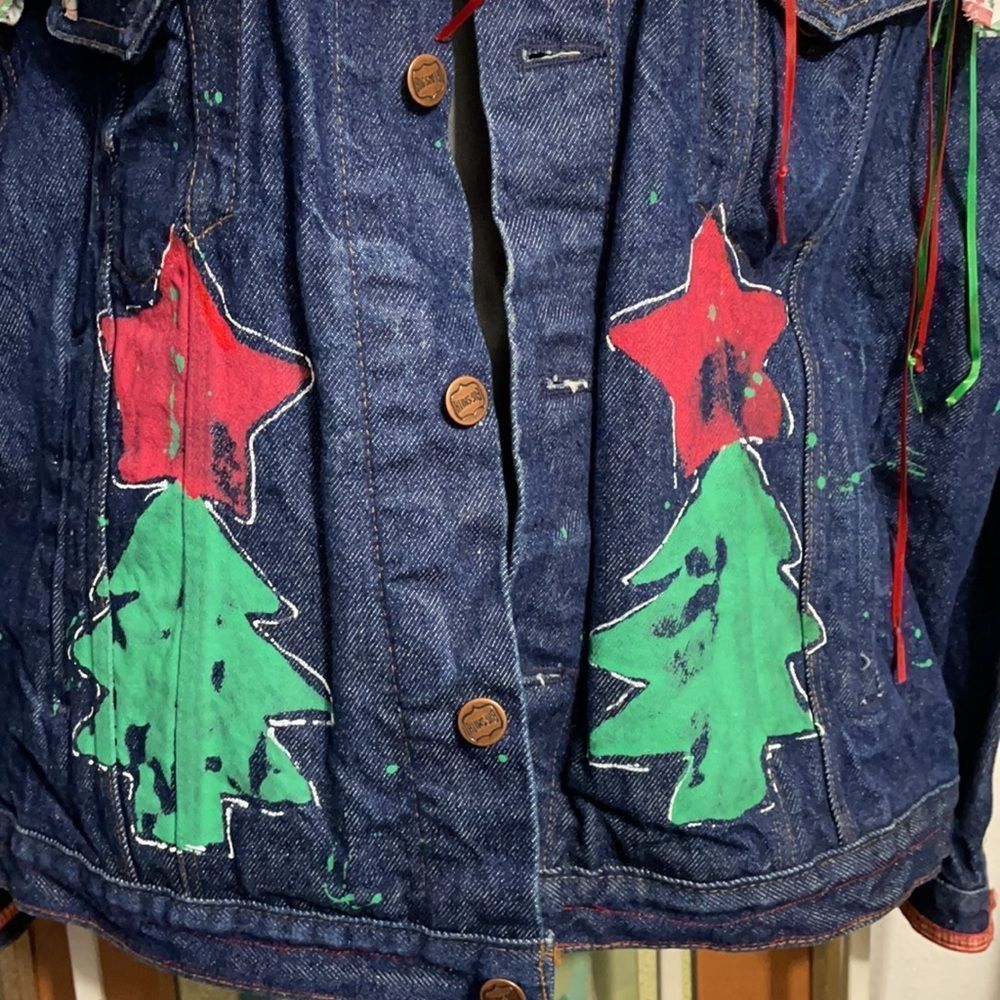HOLLEYHOUSE Christmas Jean Jacket Sz L - Picture 5 of 12